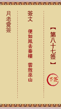 观音灵签第87签