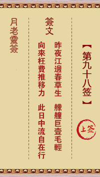 观音灵签第98签