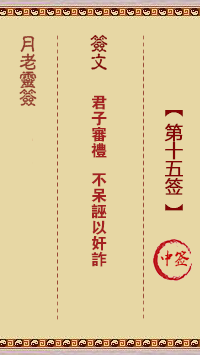 观音灵签第15签